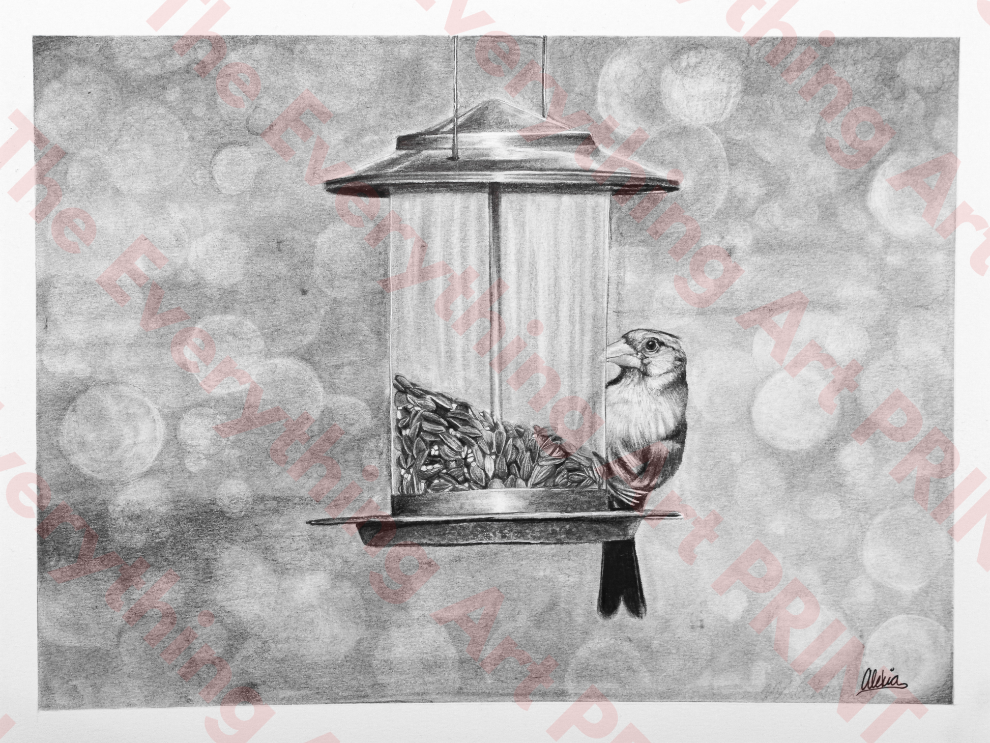 Bird on the Feeder Print