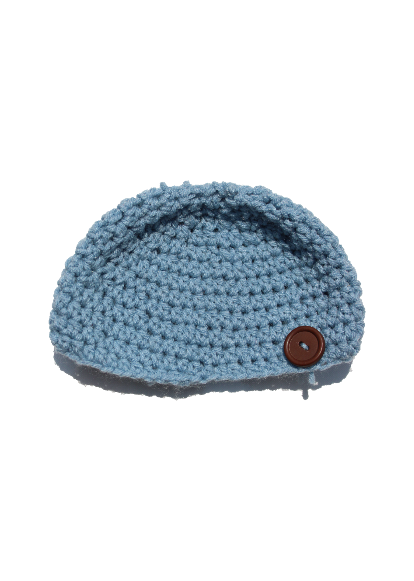 Baby Hat (Blue with Brown Button)