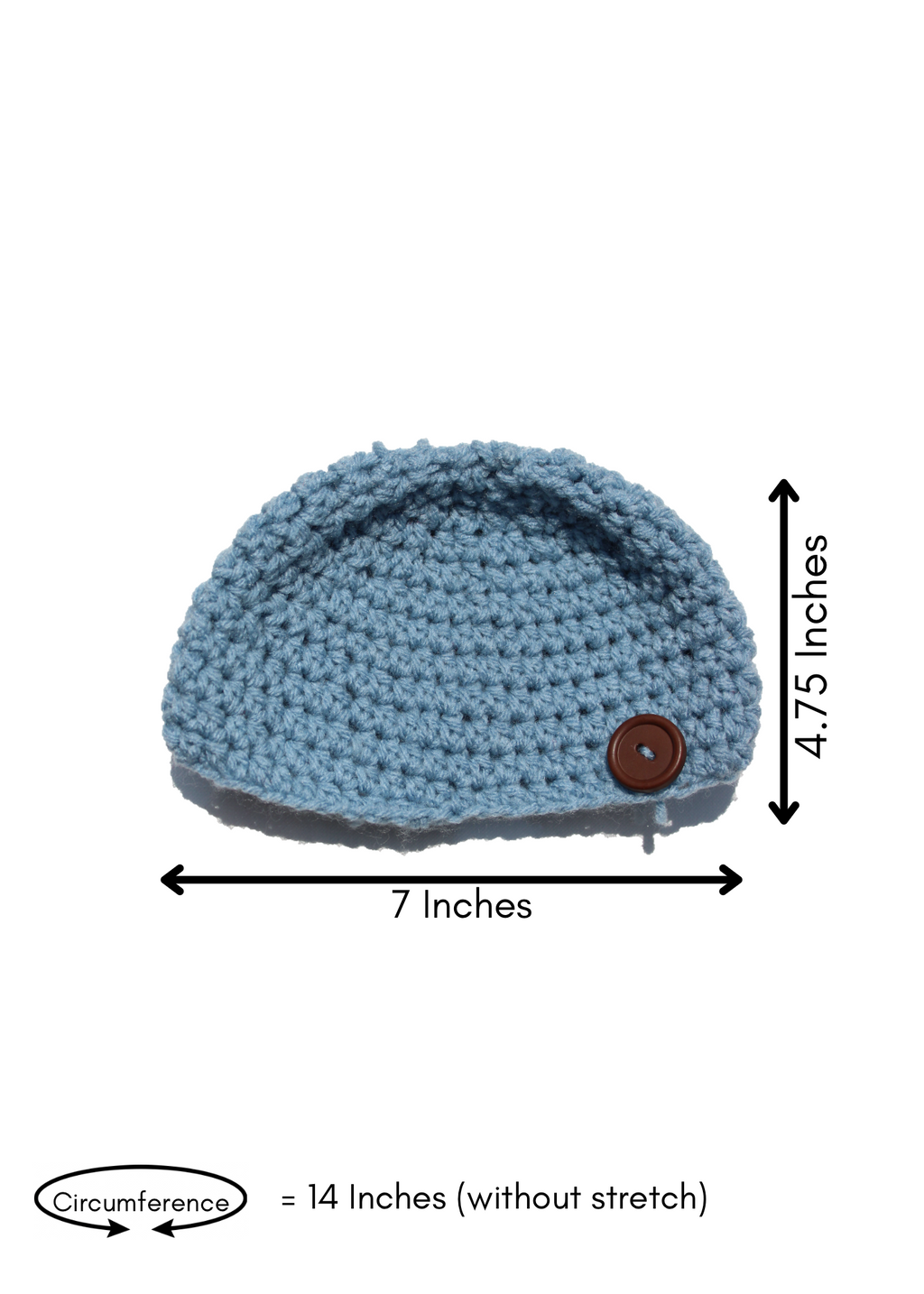 Baby Hat (Blue with Brown Button)