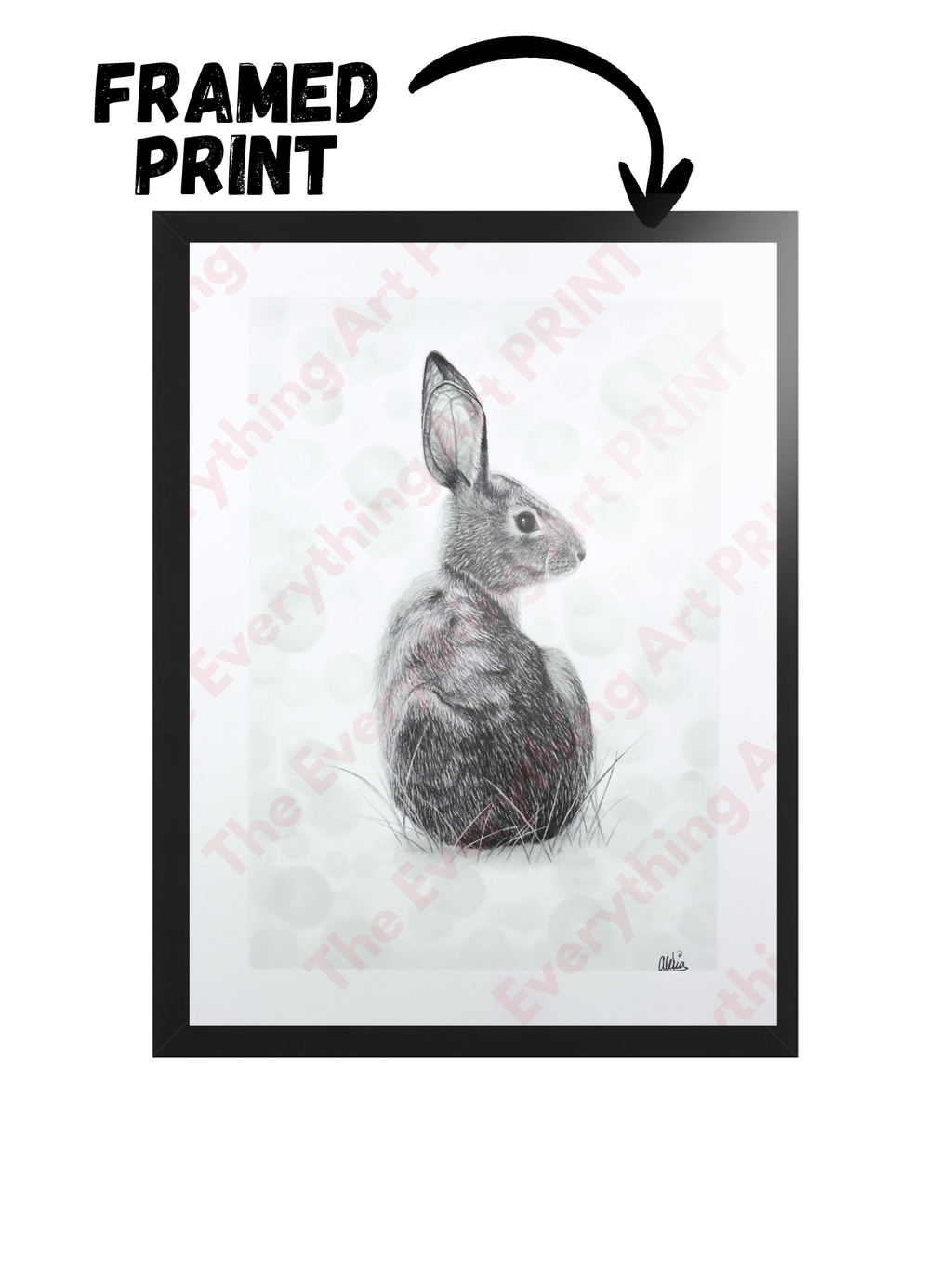 Realistic Bunny Print