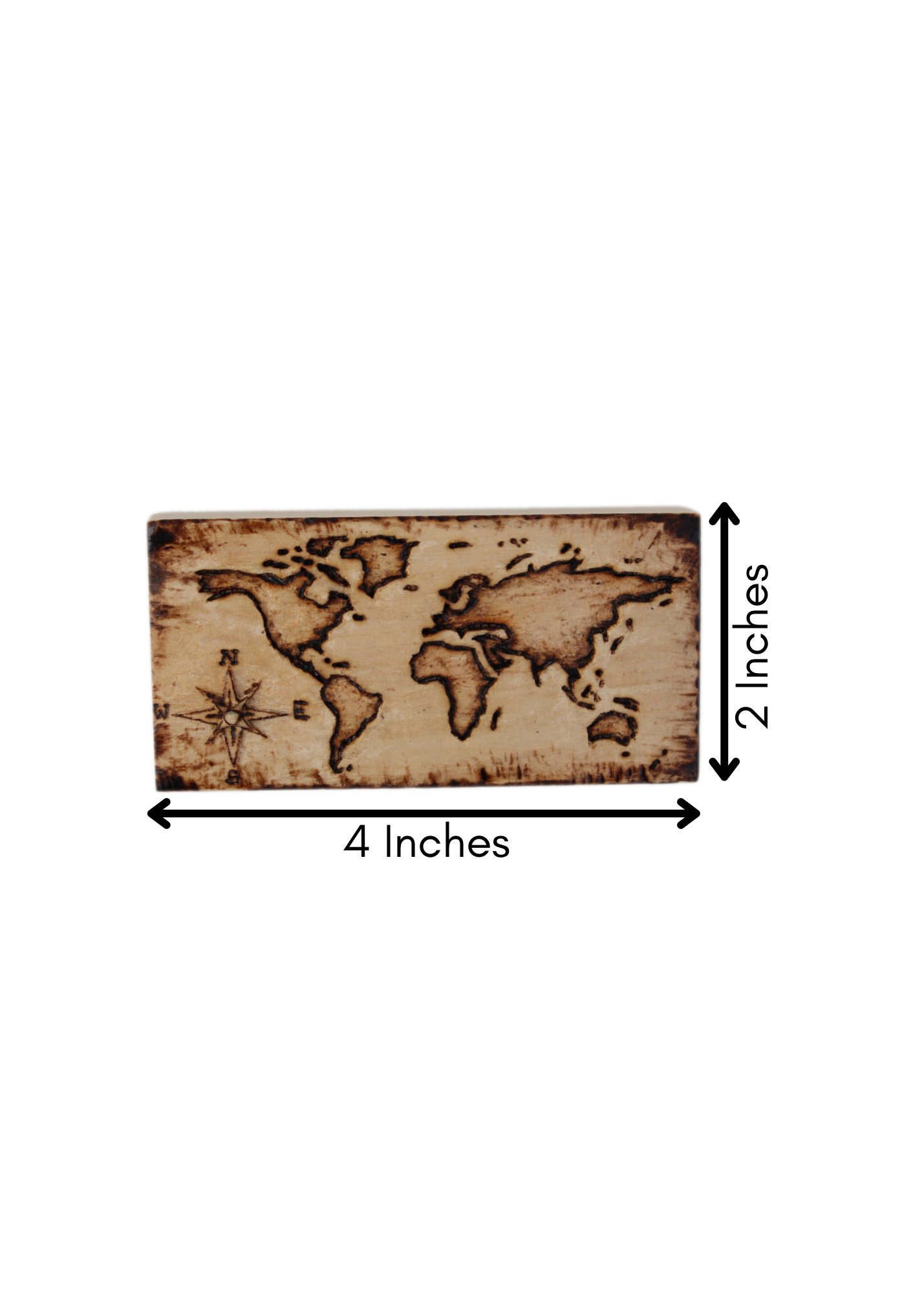 World Map Wood Carving