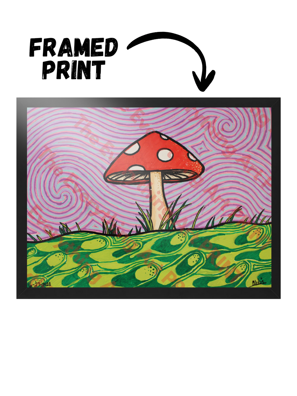 Paint Marker Mushroom Illusion Print