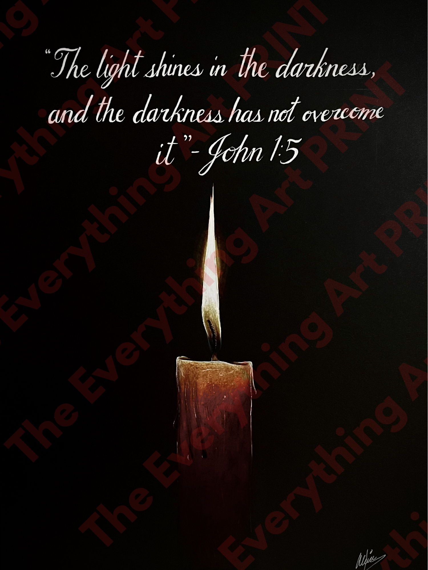 "John 1:5" Candle Print