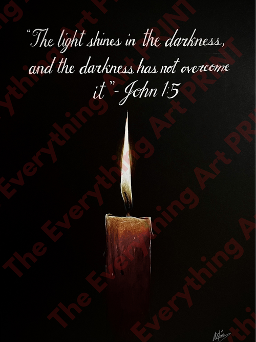 "John 1:5" Candle Print