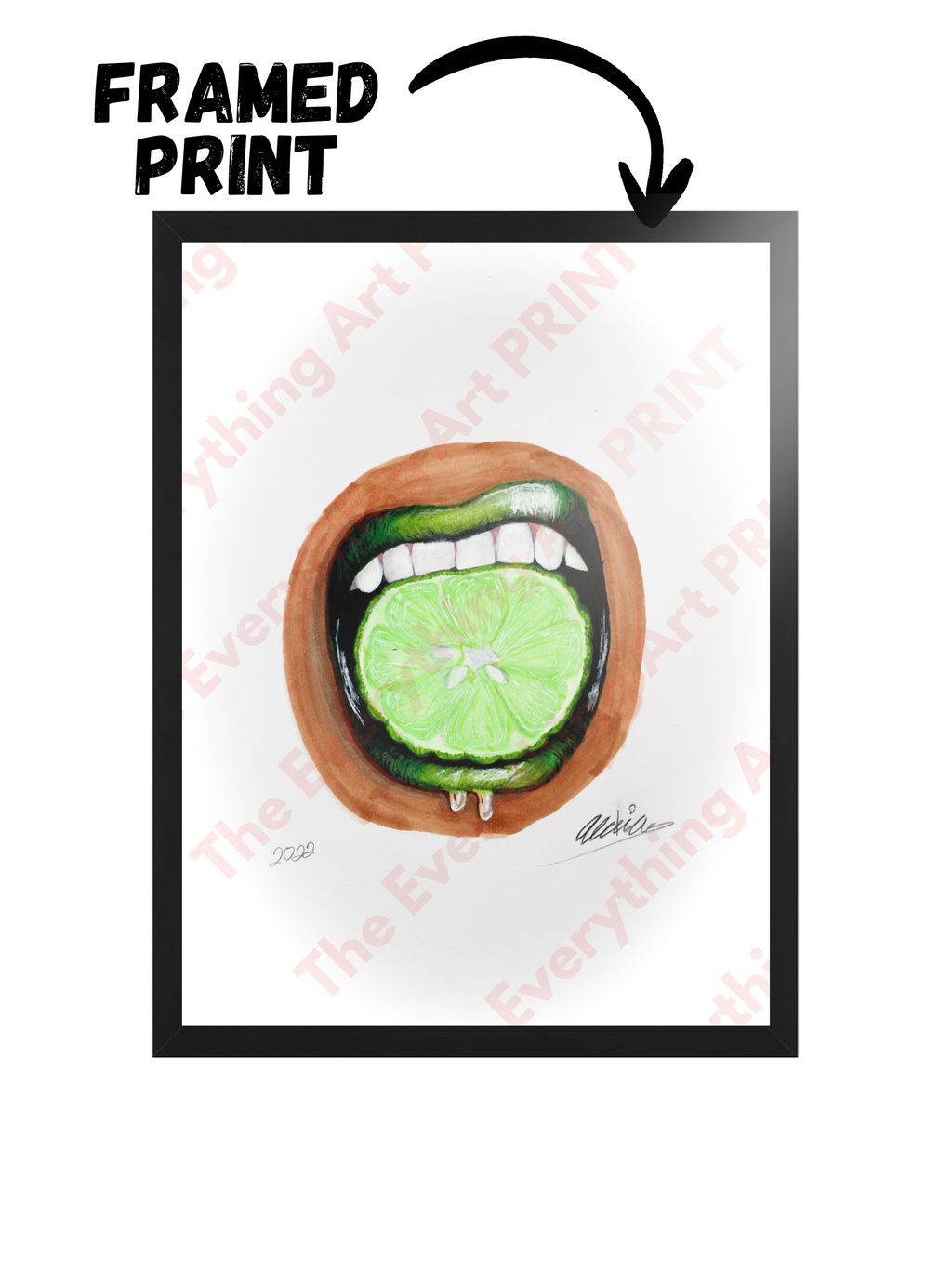 Lime in Mouth Print