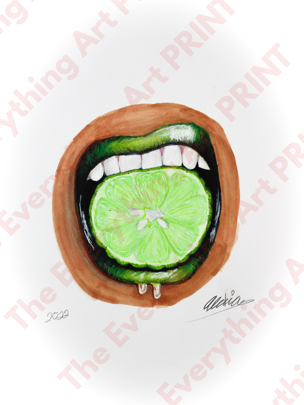 Lime in Mouth Print