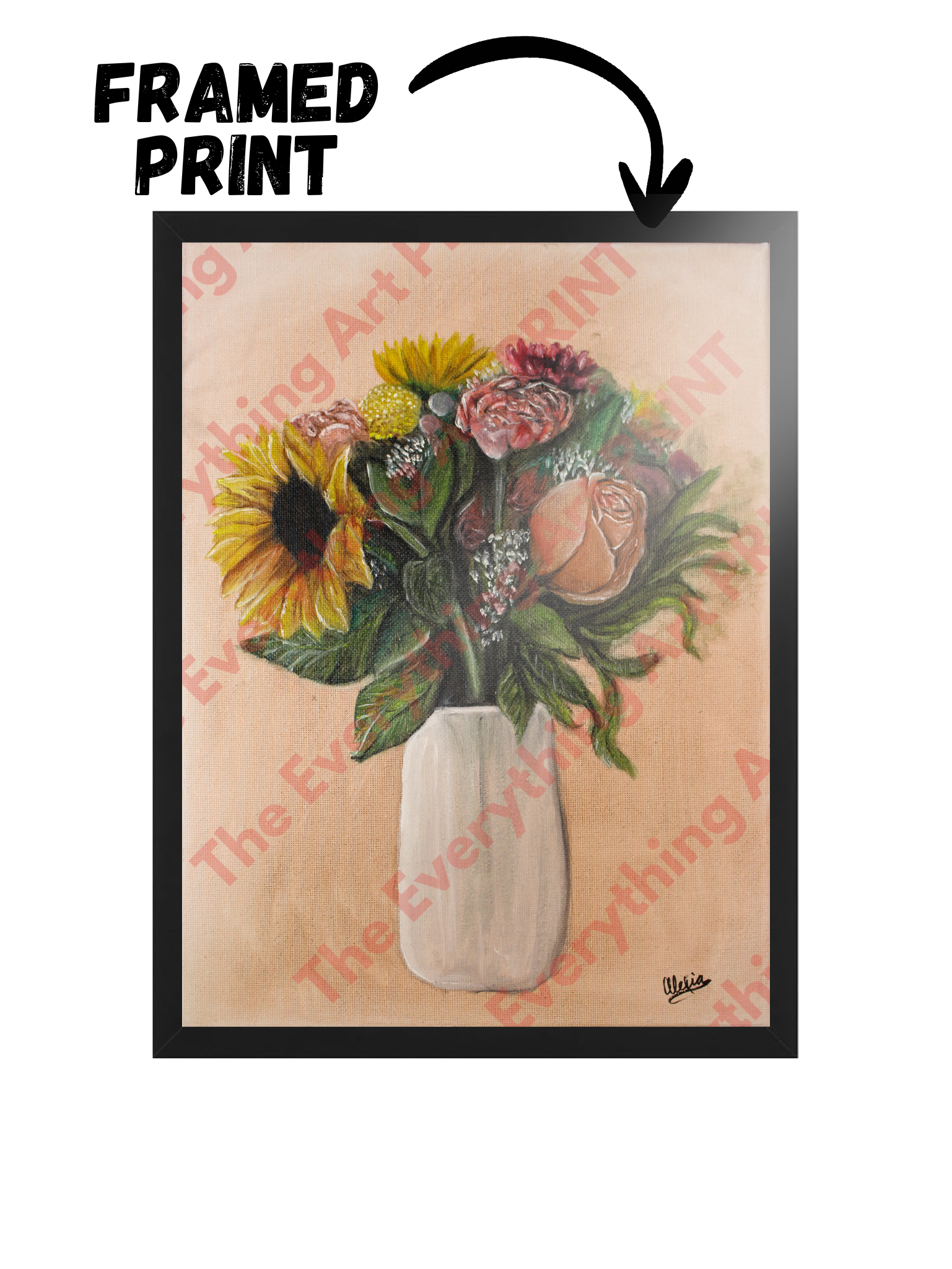 Oil Painted Flowers Print