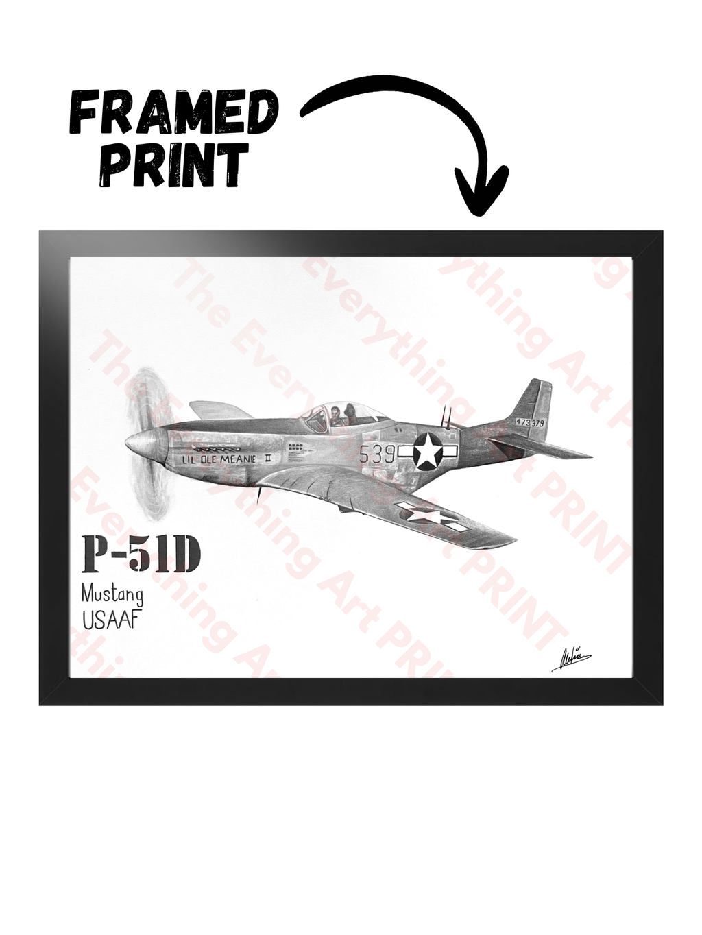 P-51D Mustang Print