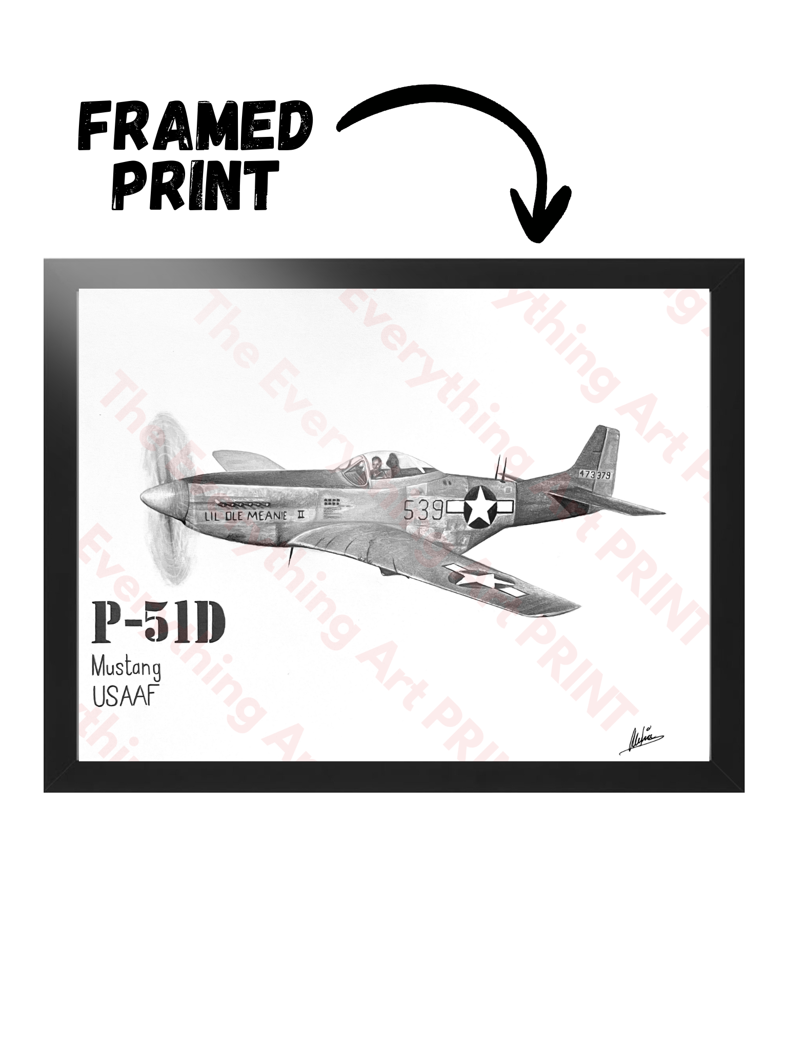 P-51D Mustang Print