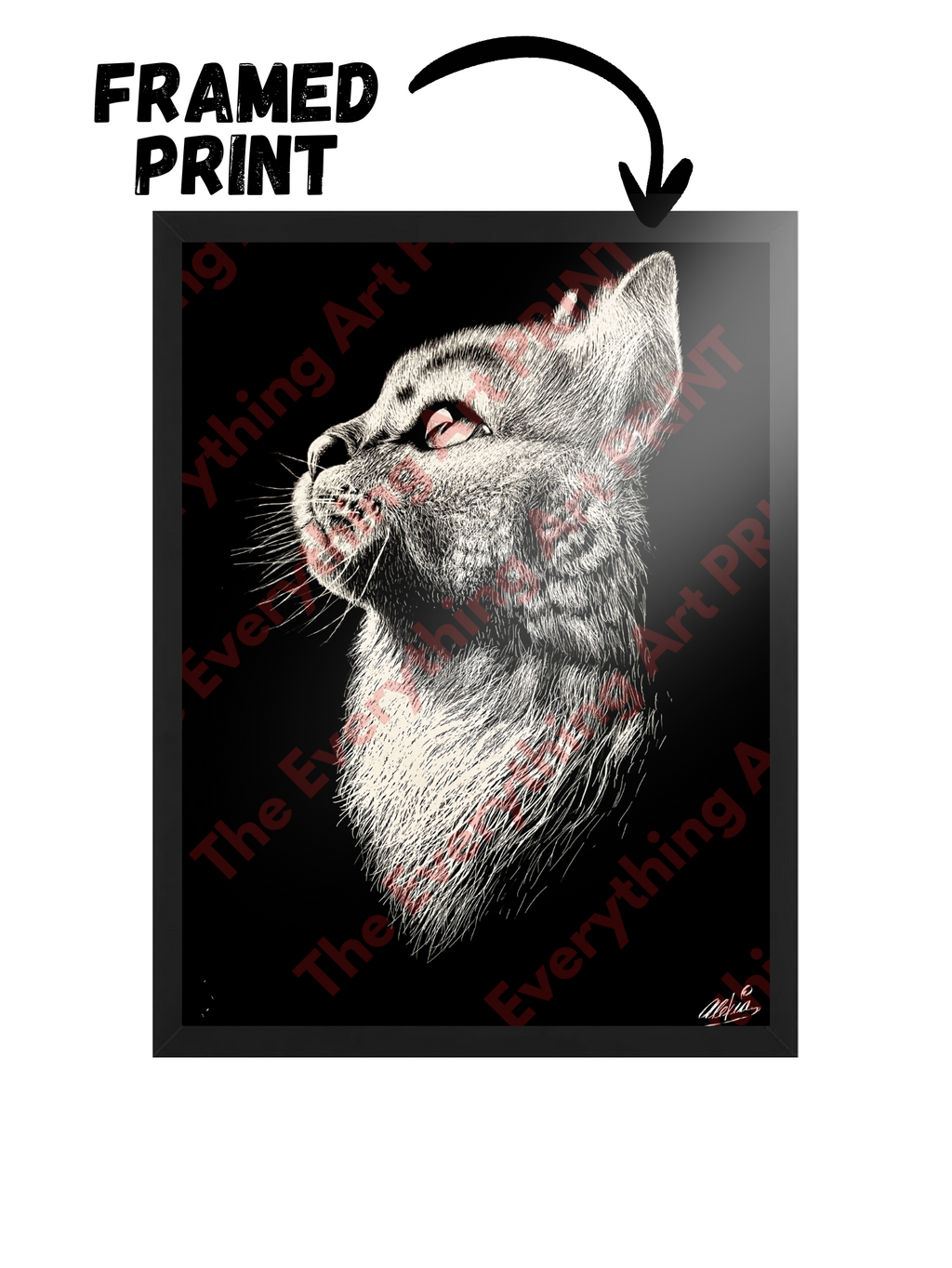 Scratch Art Cat Print
