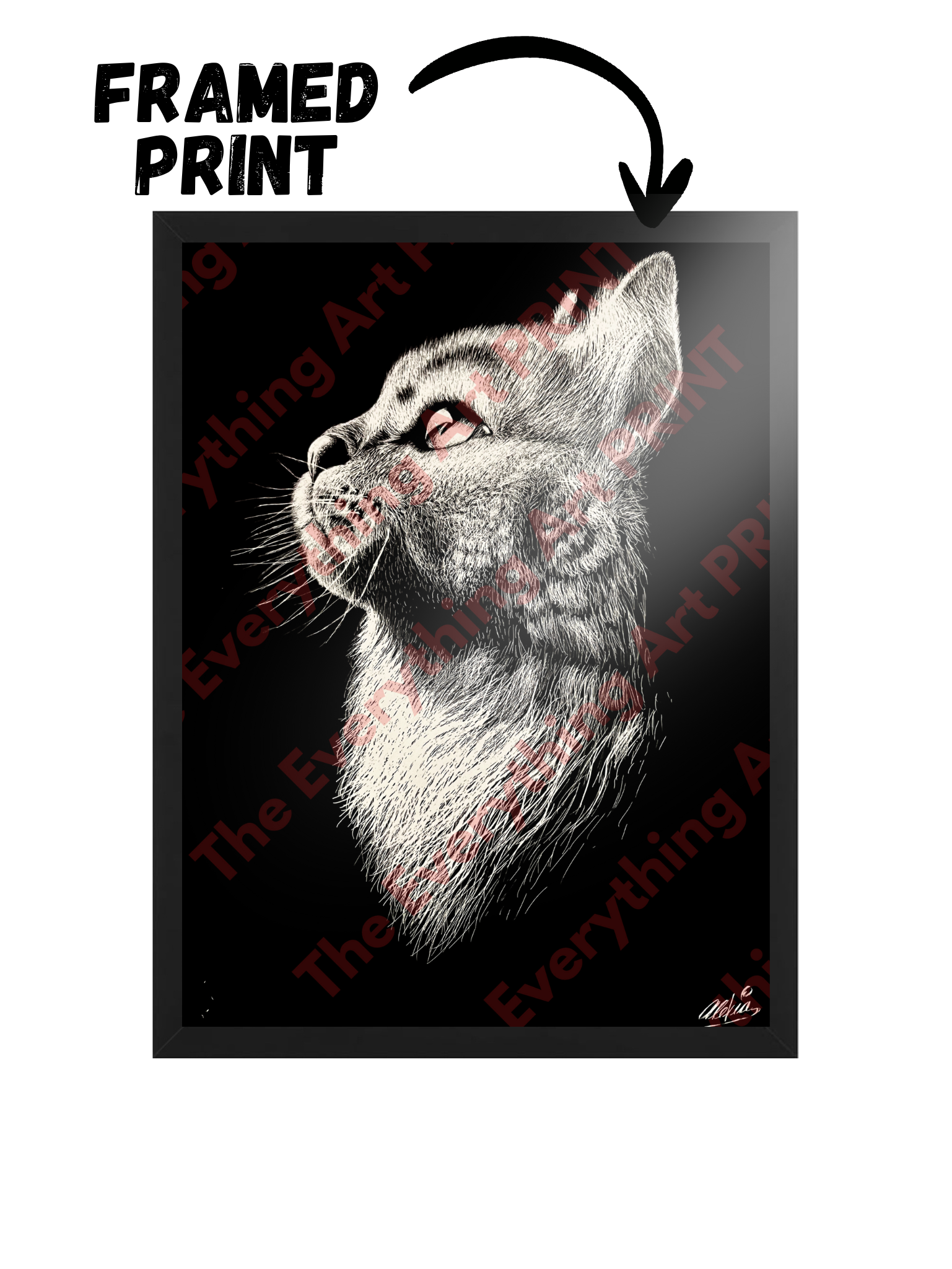 Scratch Art Cat Print