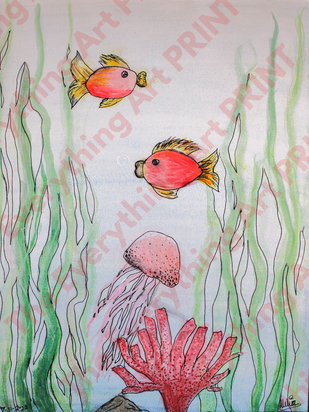 Watercolor Fish Print