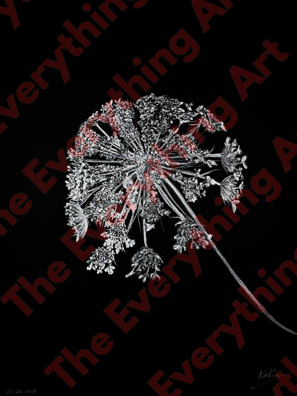 White Charcoal Flower